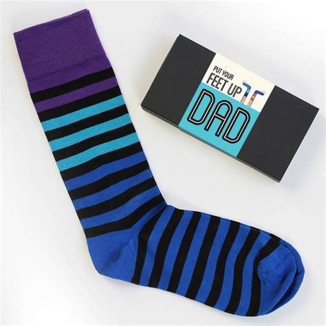 Put Your Feet Up Dad Stripy Socks Set By Quirky Chocolate