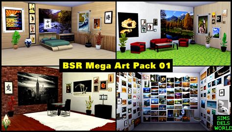 Simsdelsworld The Sims 4 Bsr Mega Art Pack 01