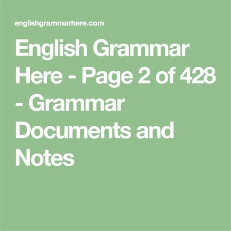 English Grammar Here Page 2 Of 428 Grammar Documents And Notes