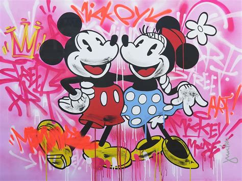 Mickey And Minnie Pop Art Artiste Art