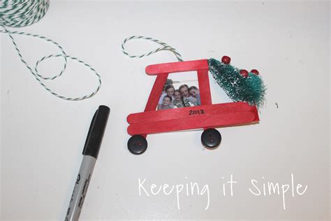 Christmas Red Truck With Tree Popsicle Stick Ornament 92 Keeping It