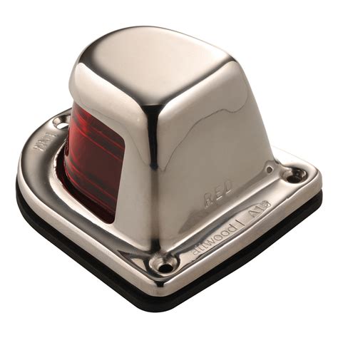 Attwood 1 Mile Deck Mount Red Sidelight 12v Stainless Steel Housing