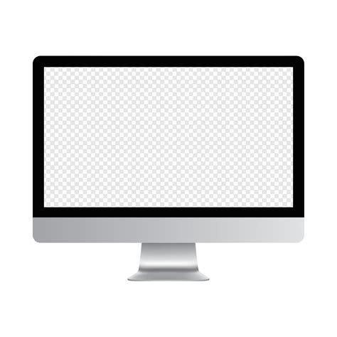 Realistic Computer Display With Screen Mockup Blank Lcd Monitor