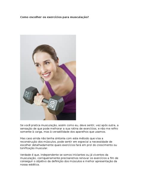 PDF Como Escolher Os Exercicios Para Musculacao DOKUMEN TIPS