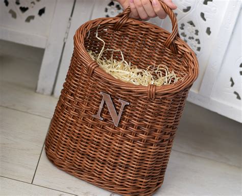 Rustic Door Basket Wicker Hanging Wall Basket Interior Coffee Etsy