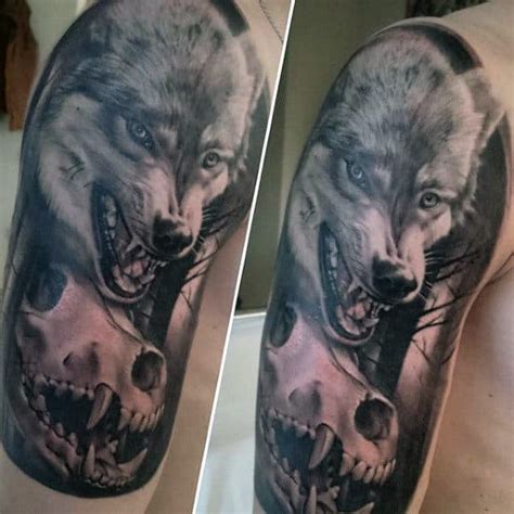 70 Wolf Skull Tattoo Designs For Men Masculine Ink Ideas
