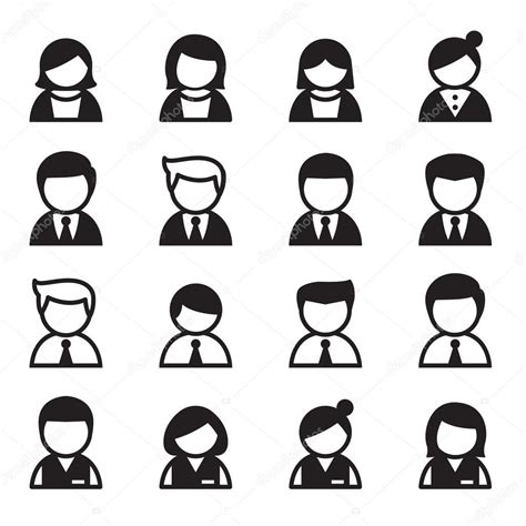 Business People Icons Set Vector Illustration — Stock Vector © Slalomop