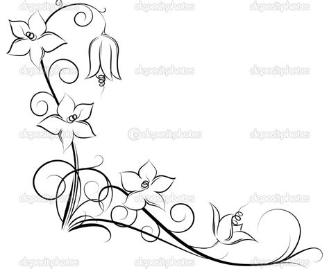 swirly designs | Original floral corner. | Stock Vector ... Easy drawing flower easy flowers drawings step by step at simple.