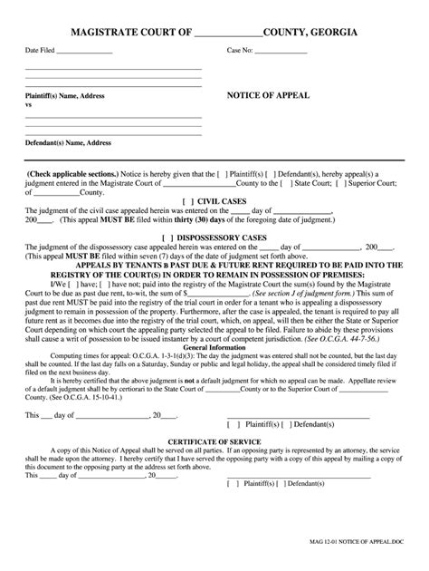 Notice Of Appeal Georgia Sample Fill Out And Sign Online Dochub