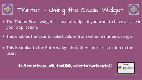 Using The Tkinter Scale Widget Askpython