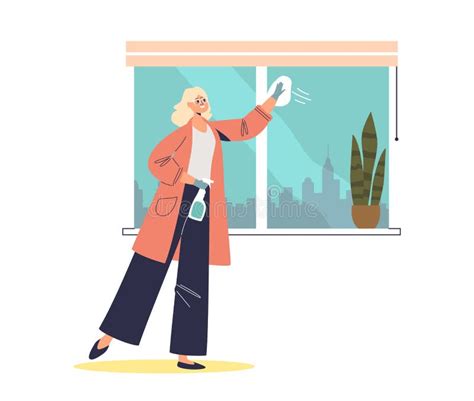 Cleaning Windows Woman Stock Illustrations 263 Cleaning Windows Woman