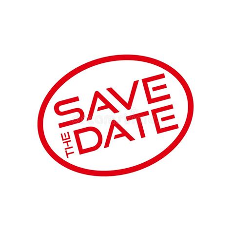 Red Save The Date Icon Sign Stamp Or Button Stock Illustration