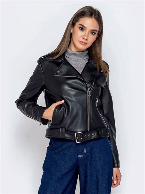 Maximoda Женская косуха черного цвета Leather Jacket Girl Girls