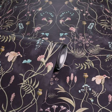 Angel Strawbridge Chateau The Wild Flower Garden Nightshadow Wallpaper Roll