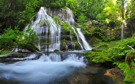 Green Waterfall Panther Creek Falls The Valley Of The Wind In The