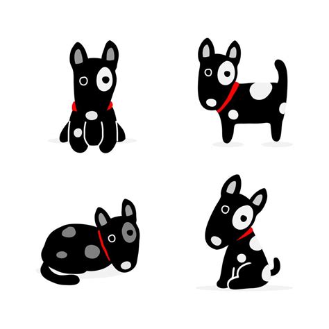 Cute Cartoon Dog Set Vector Illustration 619185 Vector Art At Vecteezy
