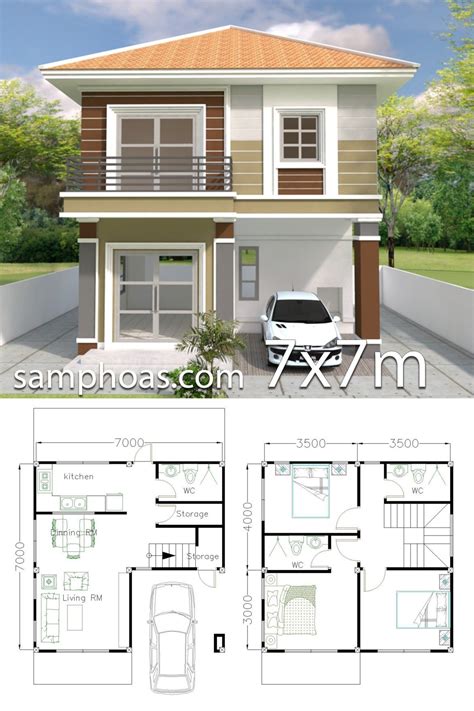 Home Design Plan X M With Bedrooms Projetos De Casas Pequenas