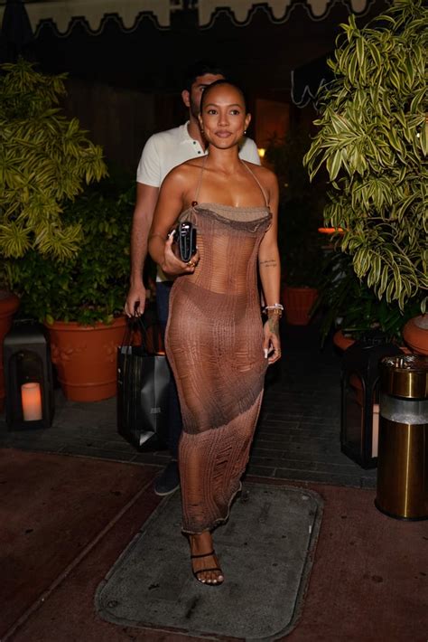 Karrueche Tran Wears Sheer Maxi Dress In Miami Photos POPSUGAR Fashion