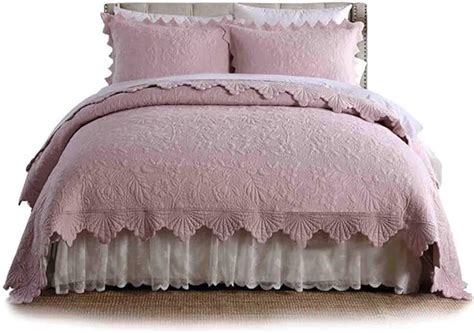 Quilted Bedspread Single Double Super King Size Bed Throws Solid Color Reversible Easy Clear