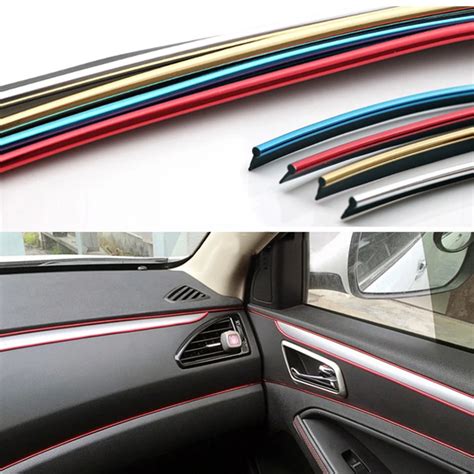 5m universal trim strip car interior decorative thread stickers decals chrome styling trim strip