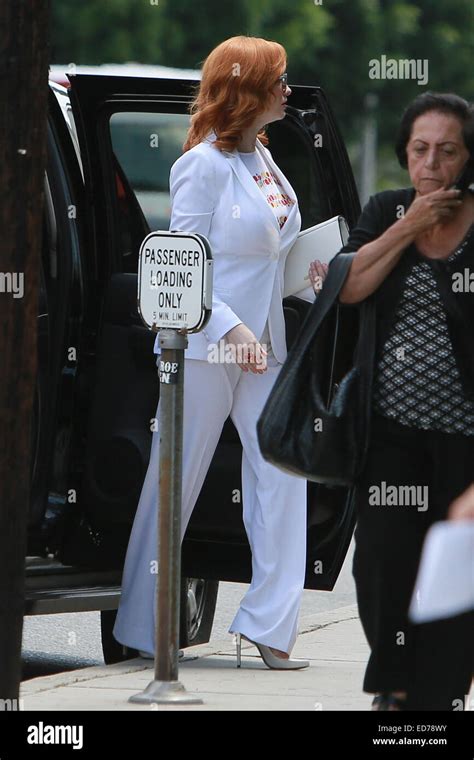 Christina Hendricks Attends A Wedding Featuring Christina Hendricks Where Los Angeles