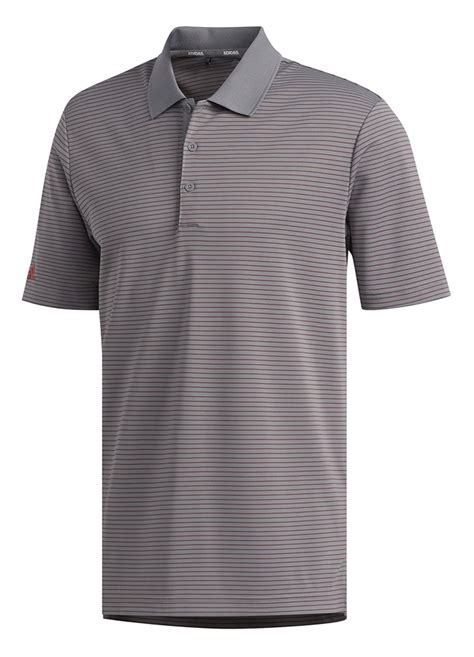 Adidas Mens Performance Stripe Polo Shirt Golfonline