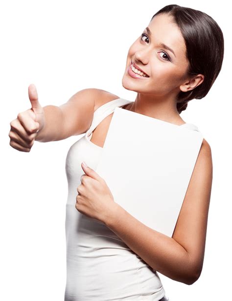 Smiling Woman Hold Card And Showing Thumbs Up Free Stock Photos