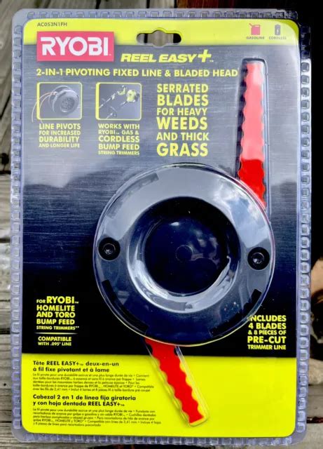 Ryobi Ac053n1fh Reel Easy 2 In 1 Pivoting Fixed Line And Bladed Head