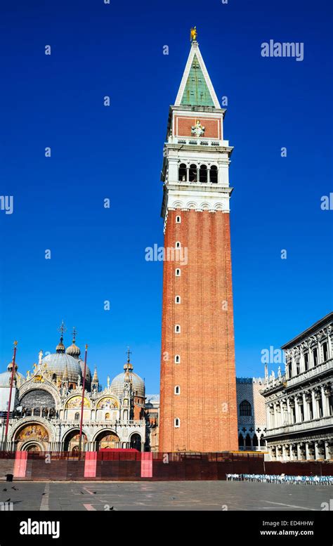 Venice Italy Image With Campanile Di San Marco St Mark Bell Tower Located In Piazza San