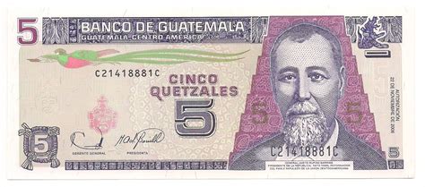 Guatemala 5 Quetzales Fe 2006 Galdino Numismática