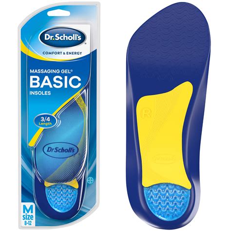Dr Scholls Massaging Gel Basic Insoles For Men 8 12 Inserts With 3