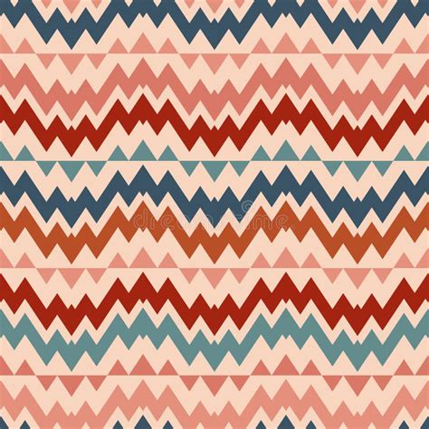 Seamless Ethnic Pattern Tribal Illustration With Colorful Zigzag