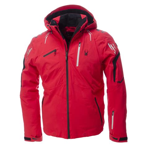 Spyder Monterosa Ski Jacket Men Red Black Cirrus Grey