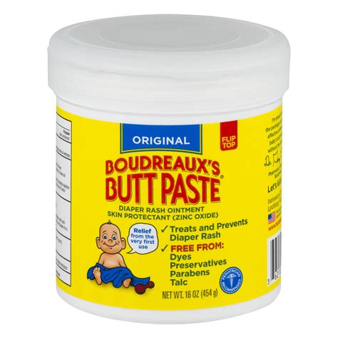 Boudreauxs Butt Paste Orignal Diaper Rash Ointment Jar 16 Oz 454 G