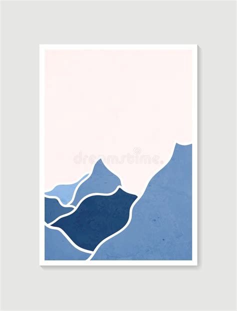 Modern Minimalist Art Print Abstract Mountain Contemporary Aesthetic