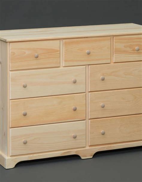 Pine 9 Drawer Dresser Unfinished Bargain Box And Bunks