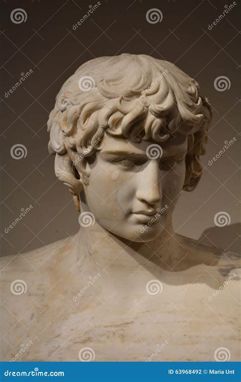 Ancient Statue Head Of A Beautiful Young Man Stock Photo Image Of