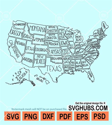 Usa Map Svg Usa Map Svg United Usa Country And States Map Svg