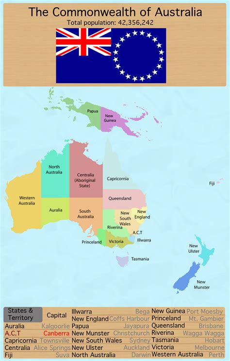 Map Of Australia If All Proposed States Existed Raustralia