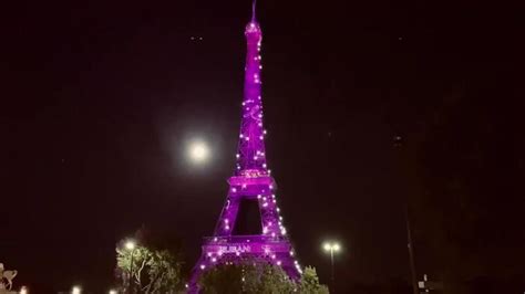 Eiffel Tower Glows Pink For Breast Cancer Awareness Month
