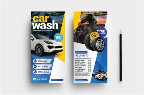 Customize your gift certificates with dozens of themes, colors, and styles to make an impression. Car Wash DL Card Template v2 - PSD, Ai & Vector - BrandPacks