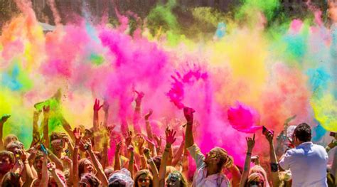 Coloured Powder Being Thrown At A Holi Festival Wikicommons Star