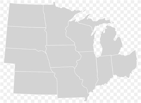 Midwestern United States Blank Map Map Collection Geography Png