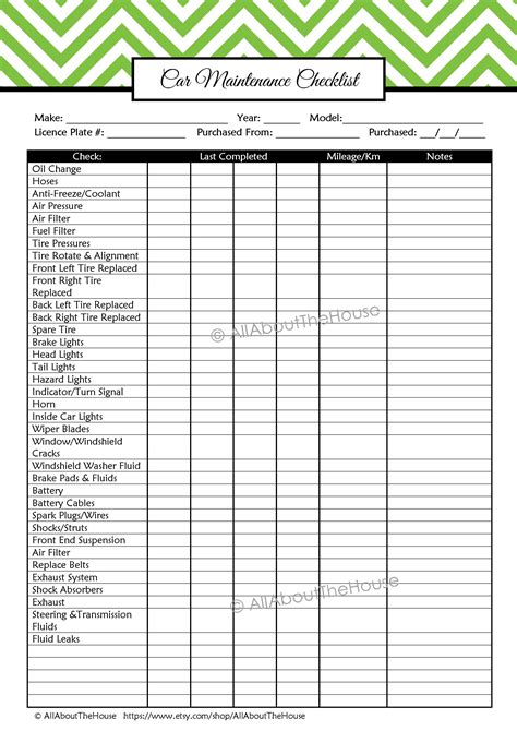 Home Maintenance Checklist Template Excel Templates