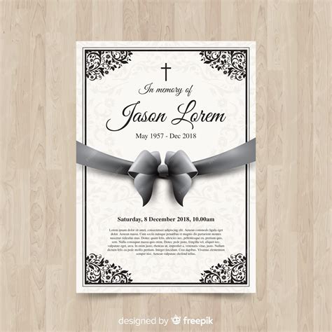 Plantilla De Tarjetas Funerarias Vector Gratis