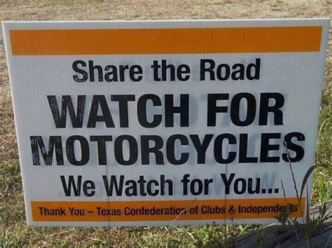 Share The Road Watch For Motorcycles Motorcycle Awareness Sign View