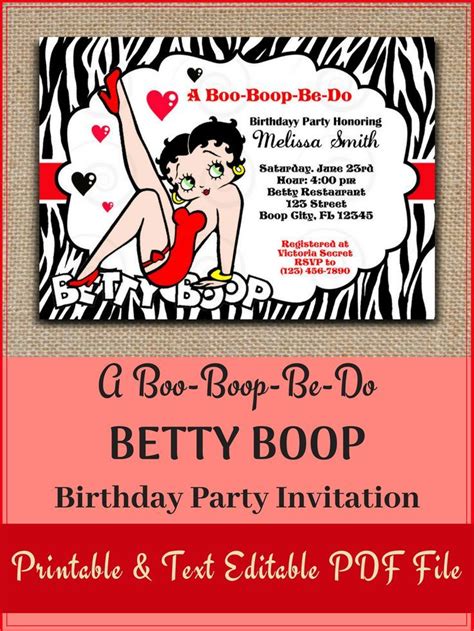 Free Betty Boop Invitations Printables