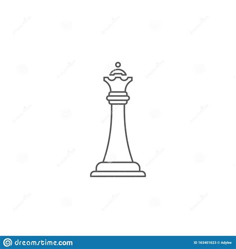 Chess Queen Vector Icon Symbol Isolated On White Background Stock