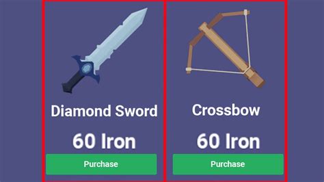 Diamond Sword And Crossbow For 120 Iron Roblox Bedwars Youtube