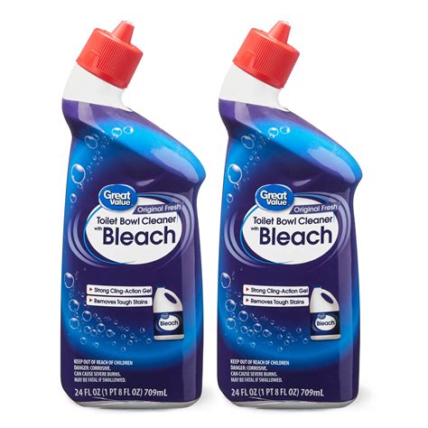 great value toilet bowl cleaner with bleach original fresh 2 count